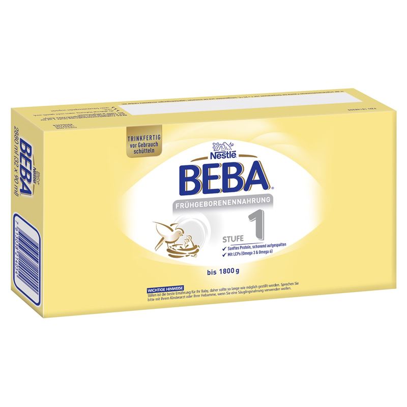 BEBA Frühgeborenennahr Stu 1 Trinkfert 32 x 90 ml