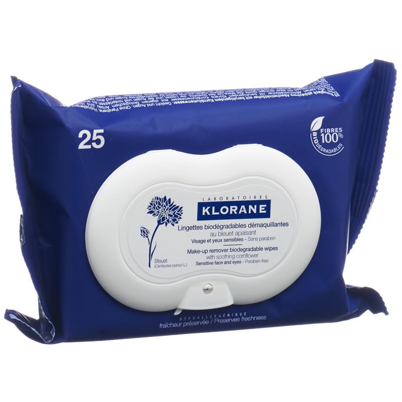 KLORANE Bleuet Abschminktücher abbaubar 25 Stk