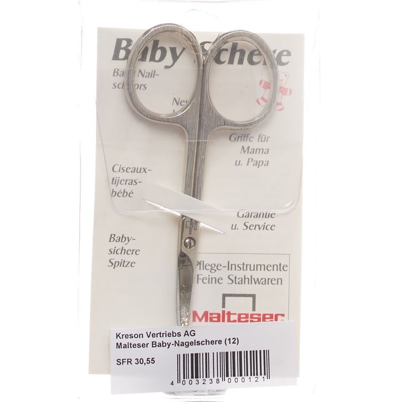 MALTESER Baby Nagelschere schräg 7.5cm No 12