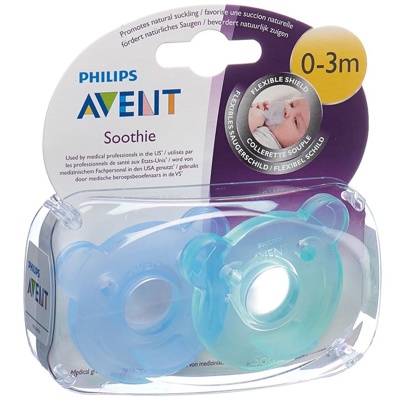 AVENT PHILIPS Soothie Nuggi blau/grün 0-3M 2 Stk