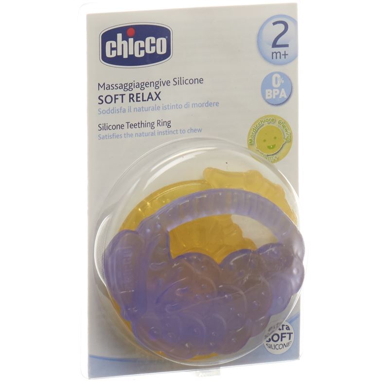 CHICCO Massage Beissring Silikon Zit/Tra 2+m 2 Stk