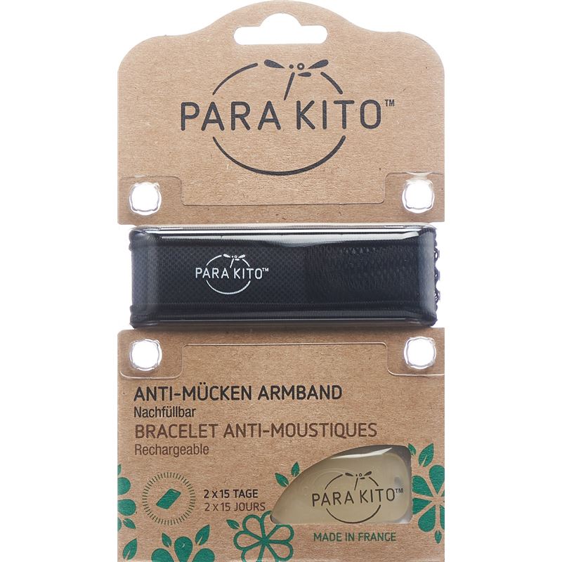 PARAKITO Armband Mückenschutz schwarz
