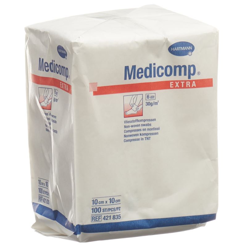 MEDICOMP EXTRA Vlieskompr 10x10cm n st 100 Stk