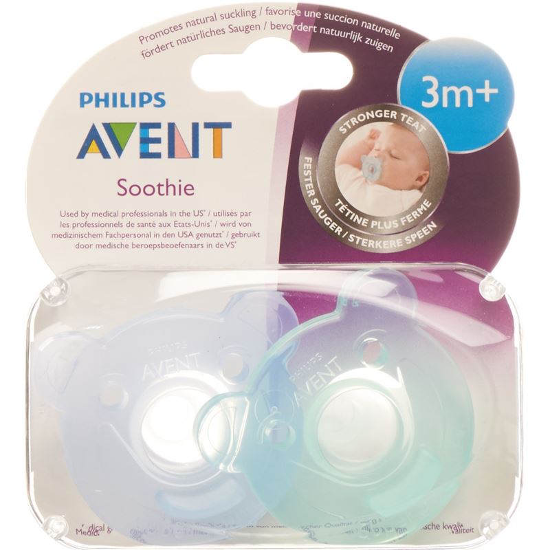 AVENT PHILIPS Soothie Nuggi blau/grün 3-6M 2 Stk